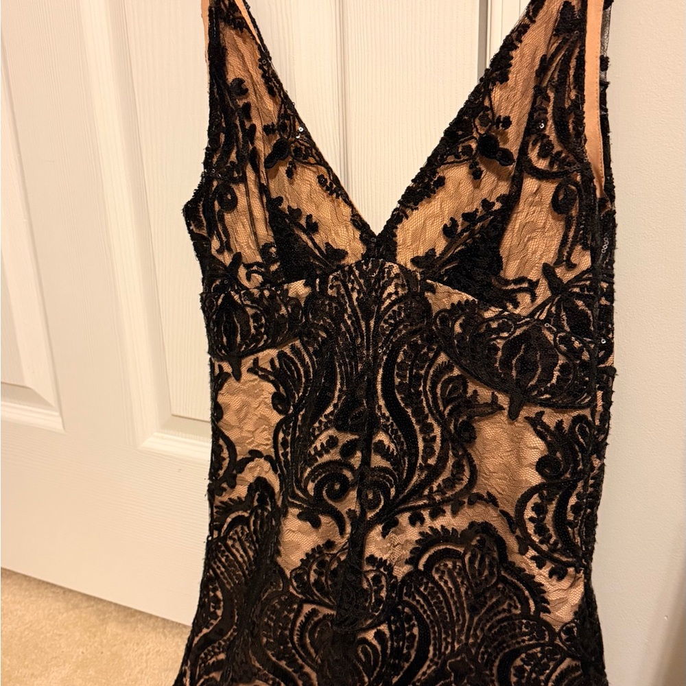 Free People Night Shimmer Lace Sequin Overlay Dress